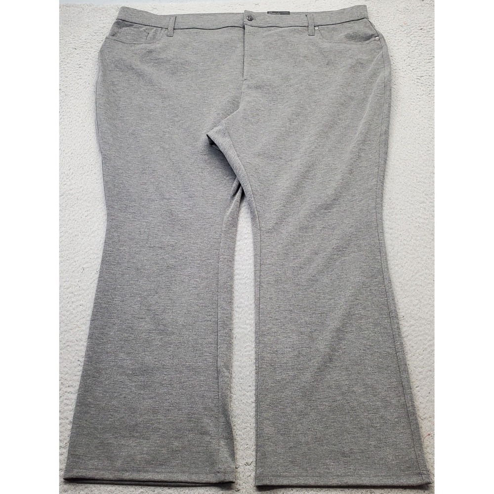 Simply Vera Vera Wang Ponte Pants Womens 3X Gray Stretch Mid Rise Bootcut Leg